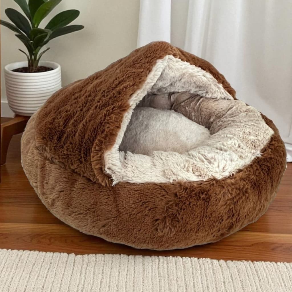CAMA PET NUVEM COBERTA DONUT FECHADA CAMINHA COM COBERTURA PELUCIA IGLU PLUSH CASINHA  M 50 OU G 60